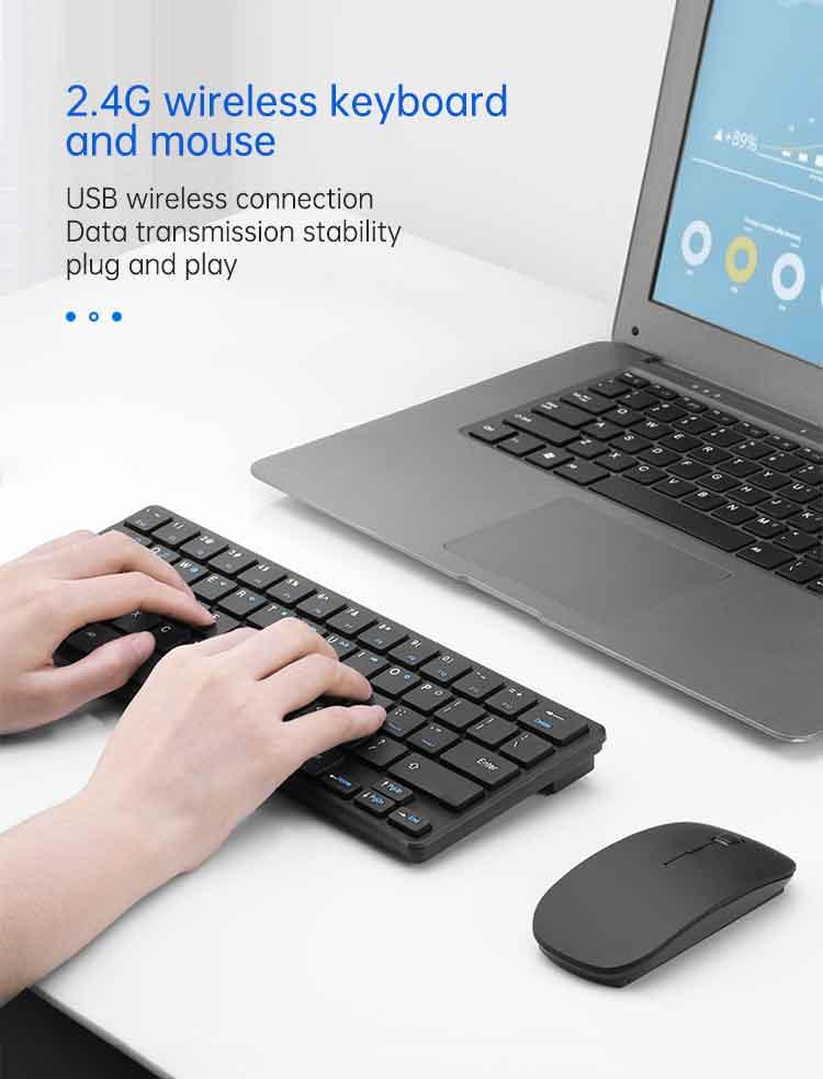 2.4g Wireless Keyboard Mouse Set Portable 10m Distance Keyboard Set With Usb Wireless Receiver