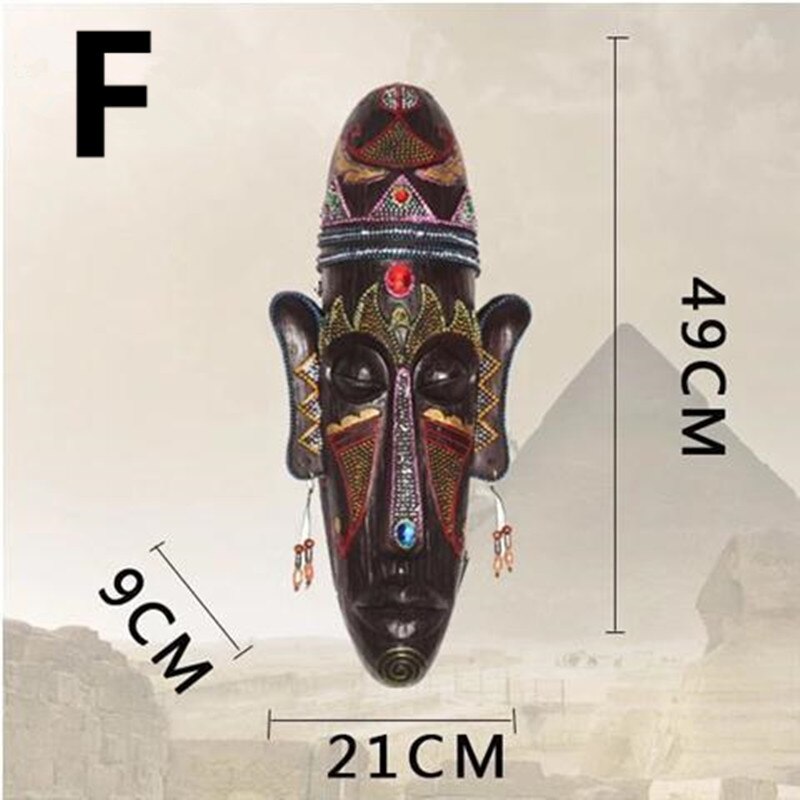 3D Resin Hand-Painted Crafts African Mask Personality Retro Wall Hanging Decoration Home Living Room Bar Decoration