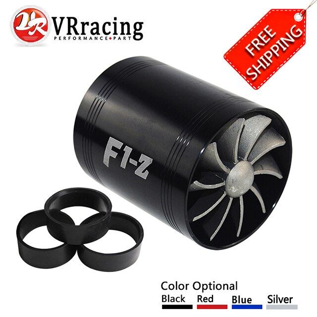 F1-Z Double Supercharger Turbine Turbo Charger Air Intake Gas Fuel Saver Fan VR-FSD11