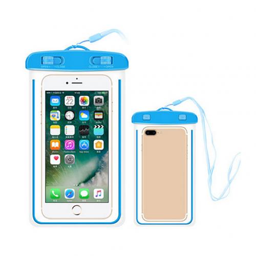 Bolsa luminosa de verano para exteriores, resistente al agua, Gadget para natación, bolsa seca para la playa, funda para teléfono, funda para cámping, esquí, soporte para teléfono móvil: Blue