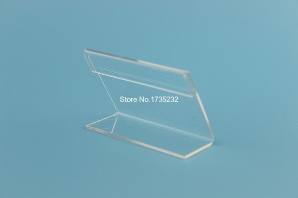 4*6CM 50 pcs L label holder acrylic label price tag card display frame stand label frame table desk sign stand label holder case