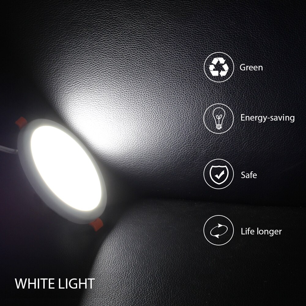 220V Ultra Thin LED Panel Light 6W 8W 15W 20W Aluminum Round Ceiling Recessed Downlight open hole adjustable White 6000-6500K