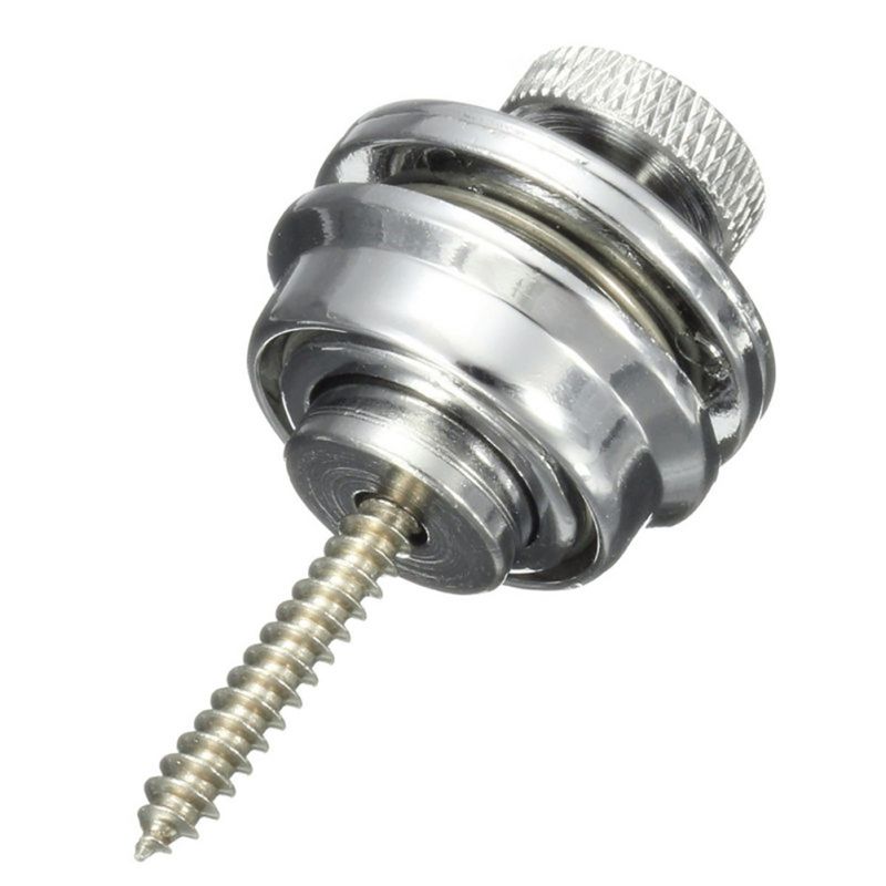 Verrou de sangle de guitare chromé, bouton de verrouillage pour toute basse acoustique électrique, vis facile à fixer et à enlever: 1