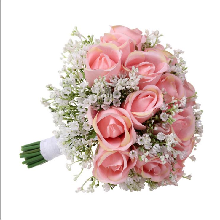 Bridal Wedding Bouquets Bridesmaid Bouquet Of Flowers Wedding Flower Pink Rose Mariage Home Party Decorations SPH187: Default Title