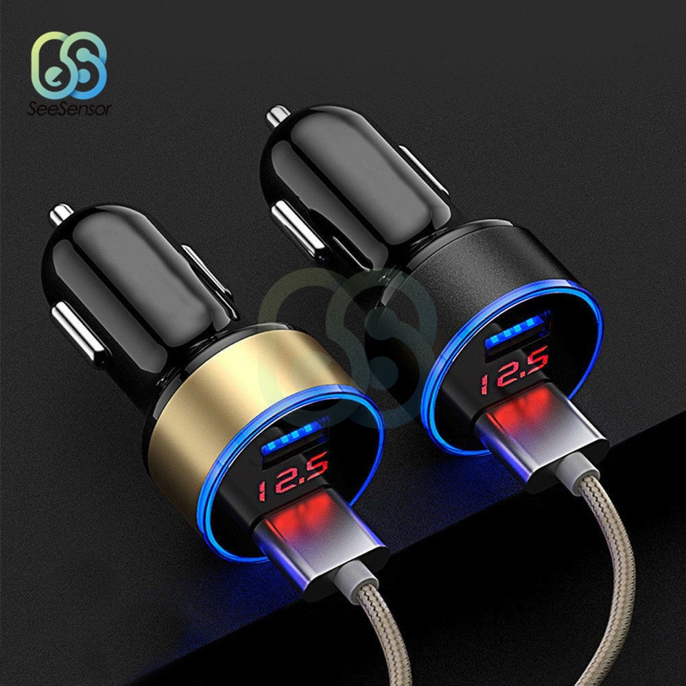 3.1a 5v usb-autolader met led-digitaal display, autolader voor mobiele telefoon, voor xiaomi samsung  s8, iphone 6 , 6s 7 8 plus, tablet