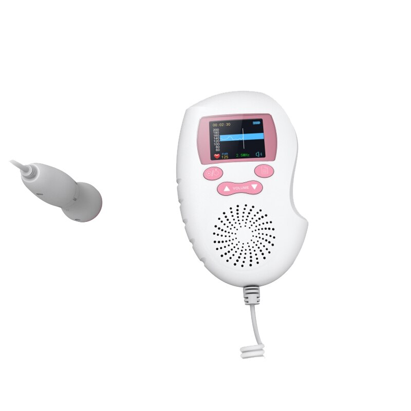 1.7 Inches Foetale Hartslag Draagbare ABS Hars Doppler Ultrasoon Geluid Foetale Hartslag Zwangere Vrouwen Thuis Kleur/LED screen