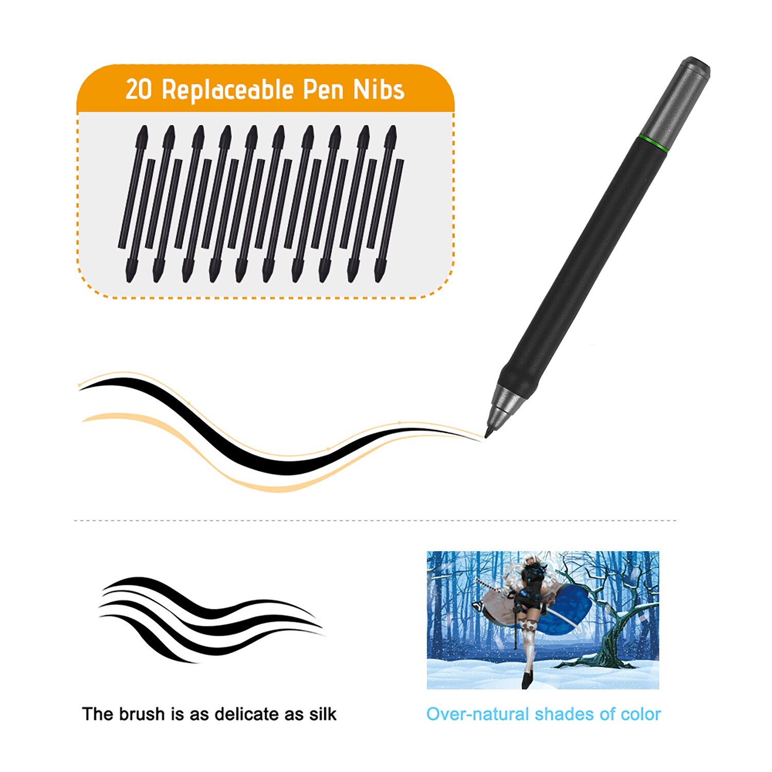 UGEE P50SD bolígrafo de dibujo recargable Stylus con Cable de carga USB para tableta UG1910B/ UG2150/ HK1560