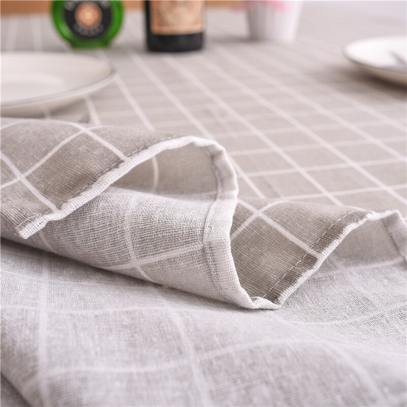 100*150cm moderne sort og hvid grå plaid geometrisk trykt linned bomuldsstof til duge gardin sengelinned stof