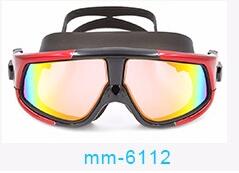Mærke store ramme svømningsbriller voksne vandtætte svømme uv anti tåge mærke vandbriller svømmebriller: Mm6112