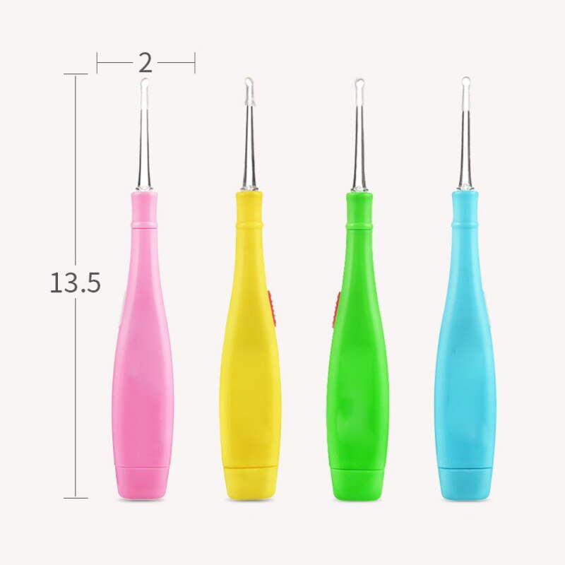 Baby Ear Cleaner Ear Wax Removal Tool Flashlight Earpick Ear Cleaning Earwax Remover Luminous Ear Curette Light Spoon: 2PCS Color Random