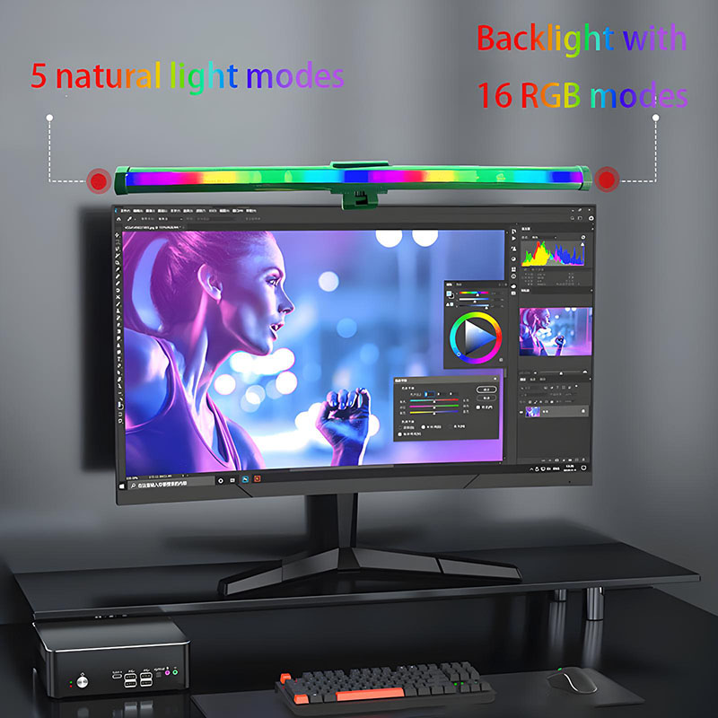 RGB Monitor Licht Bar Computer Bildschirm Hängen Lichter Atmosphäbetreffend Tisch Lampe Lesen Nacht Lichter Spielen Monitor Dimmen Lichter