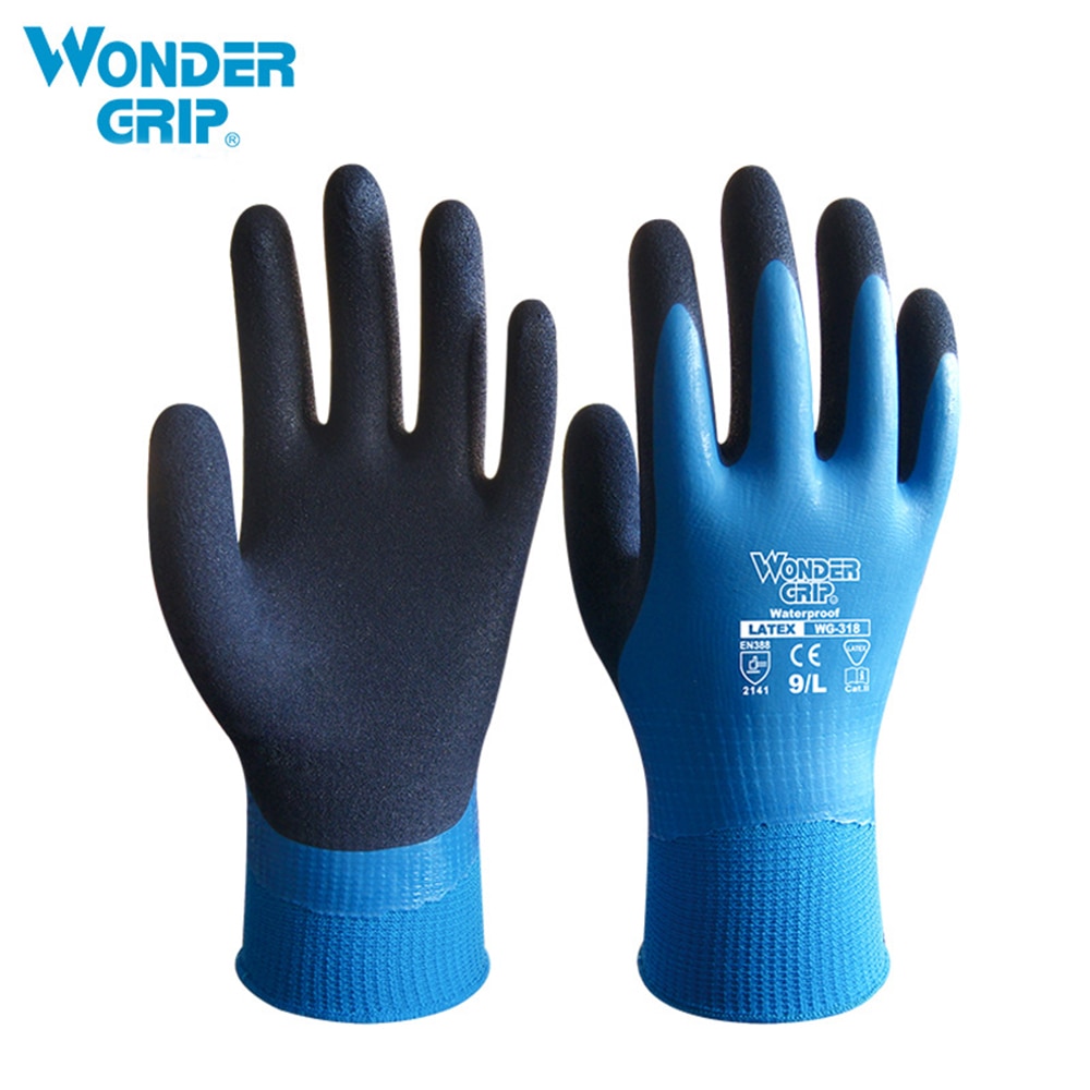Wonder greb sikkerhed arbejdshandsker sikkerhedshandske helt nedsænket vandtætte handsker koldtætte vandtætte handsker: Blå / M