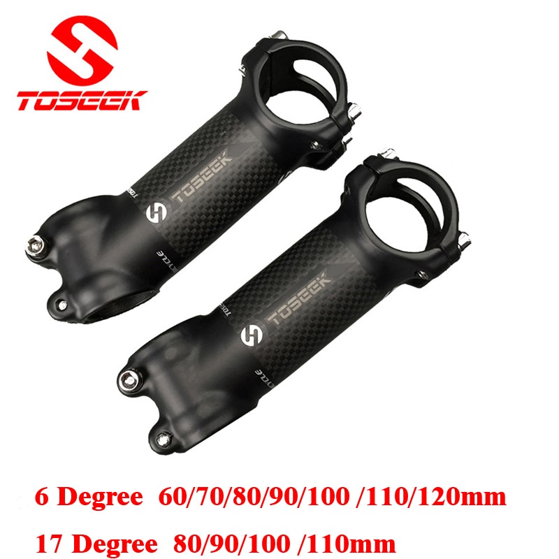 Alumiini hiilikuitu polkupyörän varsi tie maastopyörän varsi mtb 6/ 17 astetta 31.8 * 60/70/80/90/100 /110/120mm bicicleta osat