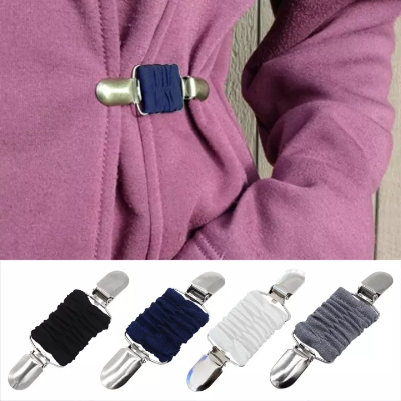 conjunto de Clips de cincha para vestido, Clip elástico para ropa para apretar el vestido, cárdigan, Clips para cuello, Clips para camisa, cincha trasera para mujeres y niños