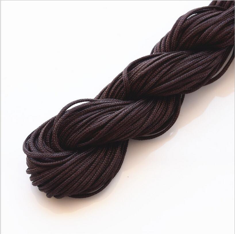 1mm*25m nylonperler smykkesnor tråd kinesisk knute macrame rottehale tau til gjør-det-selv-håndverk verktøy håndsøm tråd  z1181: Brun