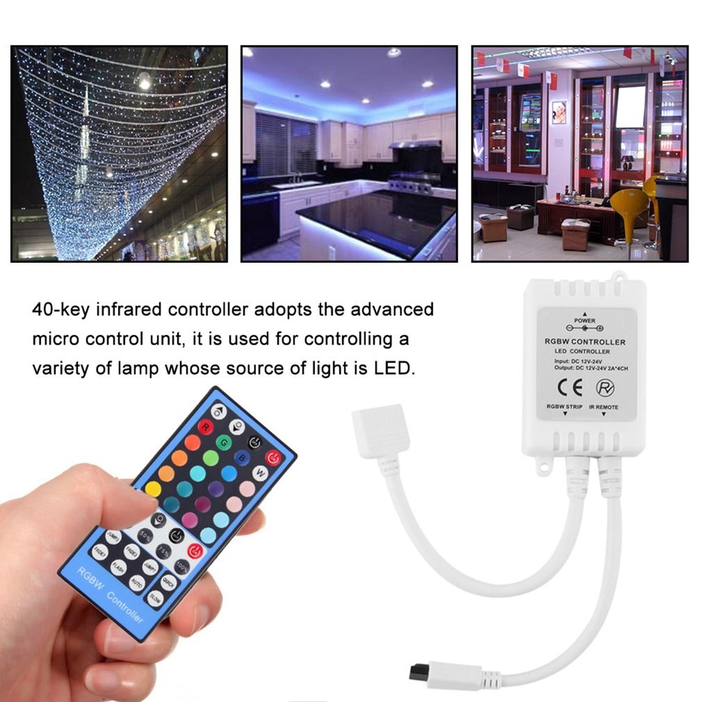 2.4G IR 4Channels DC12-24V 40-key LED RGBW Remote Controller With touch screen remote For RGBW LED Strip Light