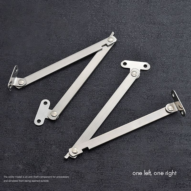 2PCS/Set Furniture Cupboard Stainless Steel Rotatable Folding Lid Support Hinge Soft-Down Stay Hinge Left And Right Support