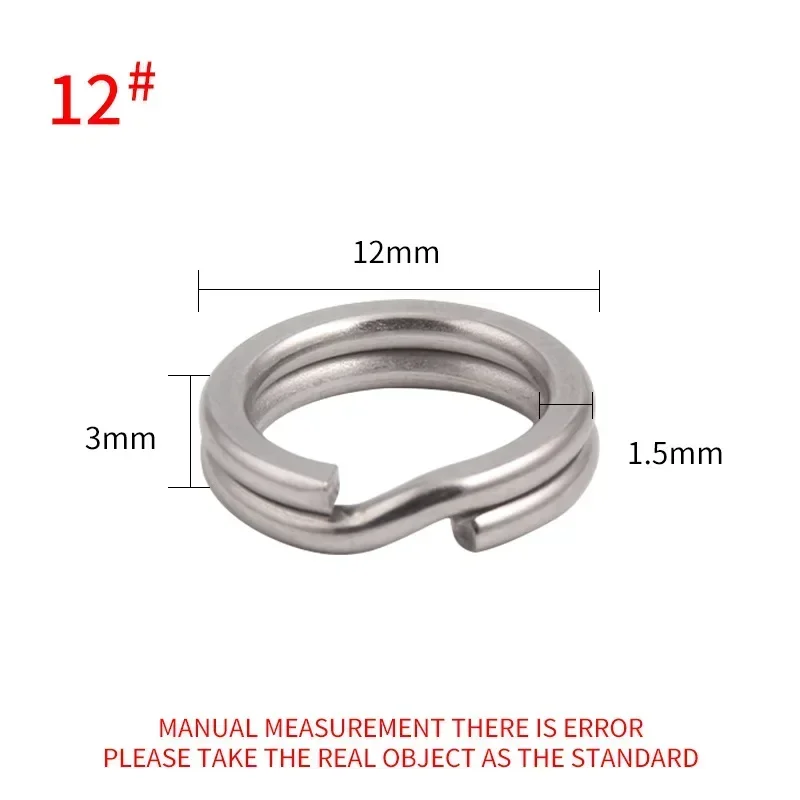 50pcs Split Ring Keyrings Strong Fishing Connectors Snap Rings Stainless Steel Key Chain Links Hooks: Nickel