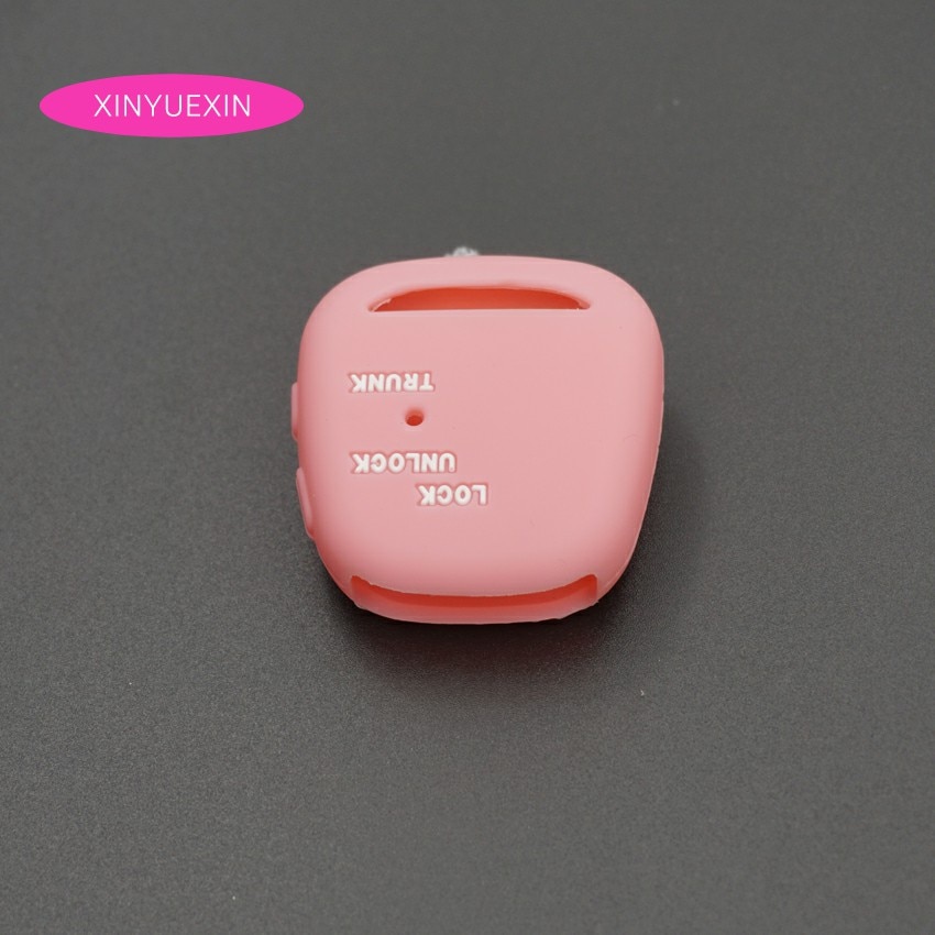 Xinyuexin Silicone Rubber Car Key Cover Fob Case for TOYOTA Altezza Wish Carina TWO Button on Side Remote Key Car Styling: Light pink