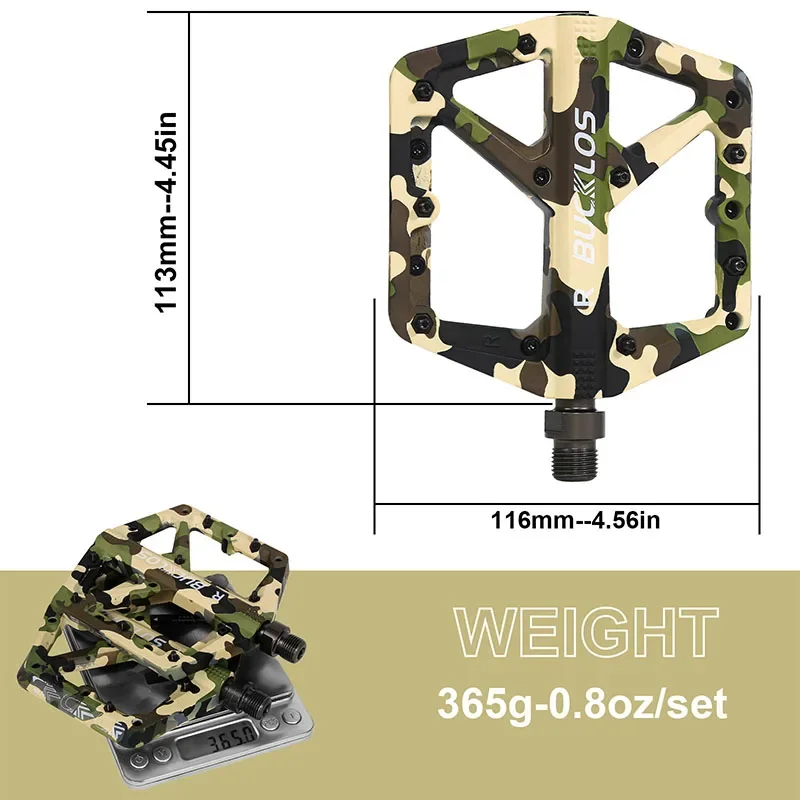 BUCKLOS Bike Pedal Nylon Durable Bicycle Flat Pedal Mtb Non-slip Mountain Bike Pedals Waterproof Road Bicycle Pedals Bike Parts: light green