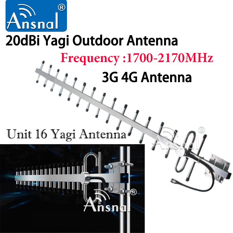25dBi 3G 4G Antenna Set 1710-2170MHz for 4G GSM 1800 Repeater 3G WCDMA 2100 Signal Solution cell Phones Signal Booster Amplifier