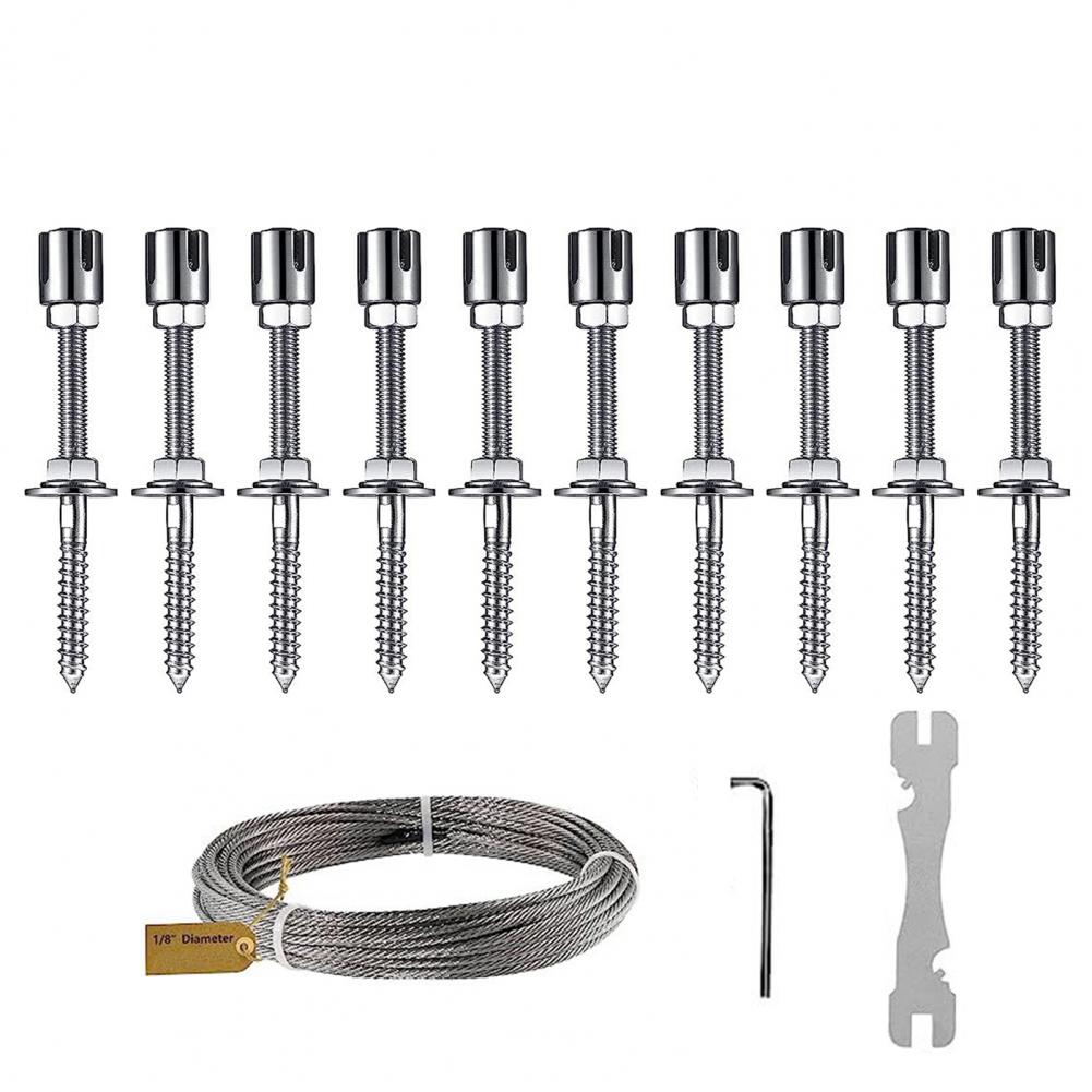 Masonry Climbing Rope Stainless Steel Plant Climbing Rope Set for Garden Yard Flexible Wall Wire Trellis Kit with for Indoor: WHITE