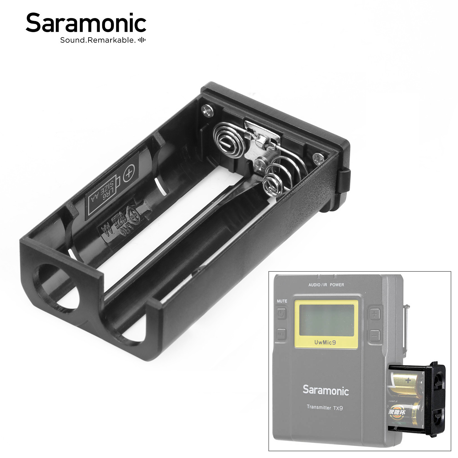 Saramonic sr-umbc 1 solid abs batterikasse rum udskiftning til uwmic 9 uwmic 10 uwmic 15 trådløs lavalier mikrofon