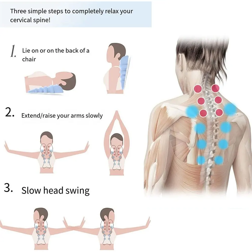 Dispositivo de tracción Cervical, masajeador de estiramiento de cuello para dolor de cuello, ensanchador de hombro, herramienta de masajeador de punto de gatillo, dispositivo de alivio de cuello