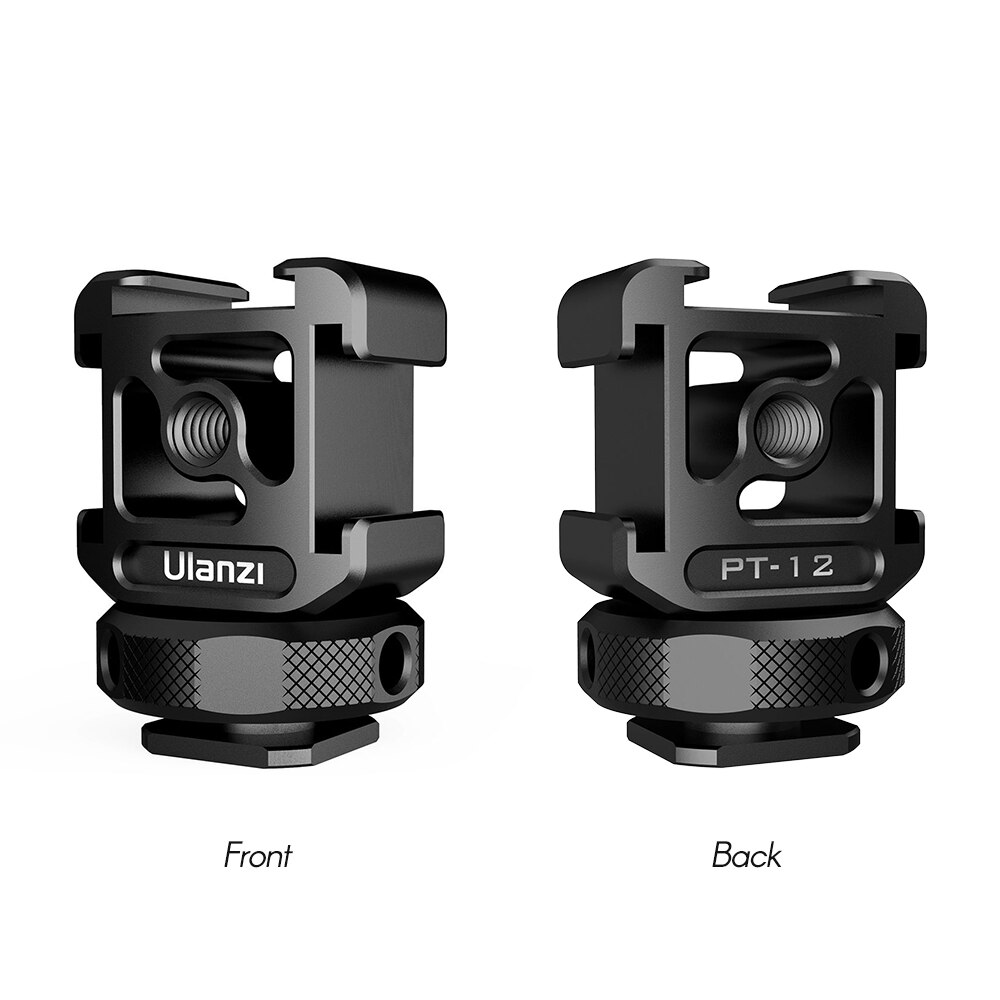 Ulanzi-Adaptador de montura de zapata fría Triple, aleación de aluminio con 3 Zapata fría, rosca Dual 1/4 para extensión de cámara, micrófono, luz LED