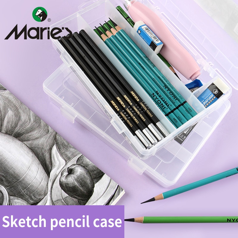 Multi-gebruik Potlood Doos Transparant Plastic Etui Grote Capaciteit Eenvoudige Desktop Storage Box Office Schoolbenodigdheden G38020