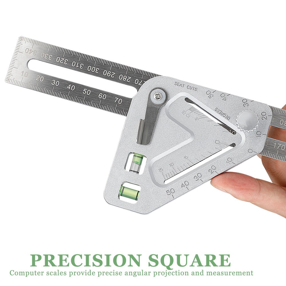 Multifun DIY Precise Stainless Steel Measuring Tools Aluminium Combination Mobile Square Workshop Hardware Angle Spirit Level