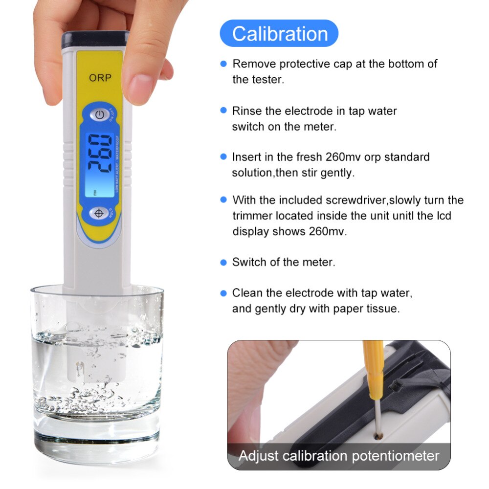 Portable Digital Water Analyzer Negative Potential Test Pen ORP Meter Water Tester Redox Test Pen