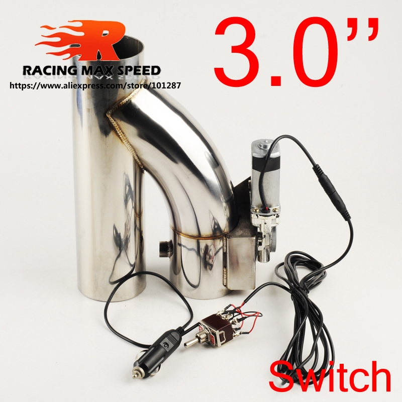 Valve d'échappement électrique 2"/2,25"/2,5"/2,75" avec interrupteur, système Cut-out en acier inoxydable: 76