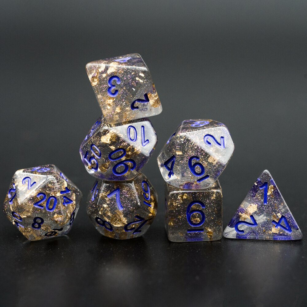 7 Stks/set Goudfolie Dnd Dobbelstenen D & D Dobbelstenen D4 D6 D8 D10 D % D12 D20 Polyhedral Games dobbelstenen Set Voor Mtg Rpg: Gray