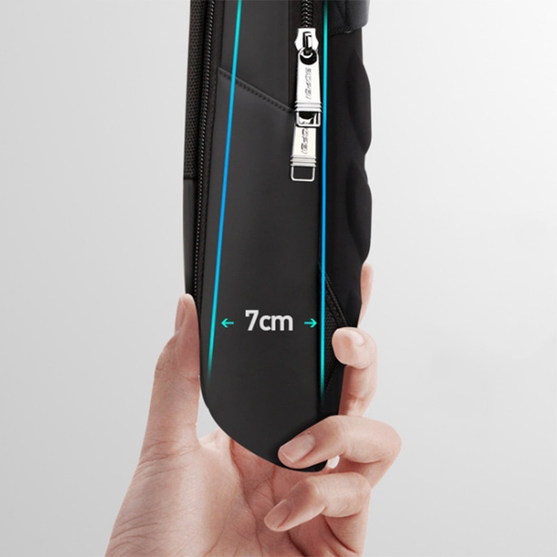 BOPAI Thin Men's Backpack Ultra-Thin Ultra-Light Laptop Backpack for 15.6-Inch Stylish Office Waterproof Men's Business Backpack