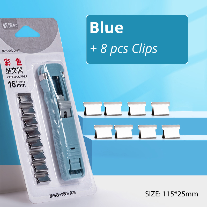 Mini Traceless Reusable Hand Clamp Push Stapler Paper Book File Office School Student Binder Binding Tools Supplies Accessories: Red