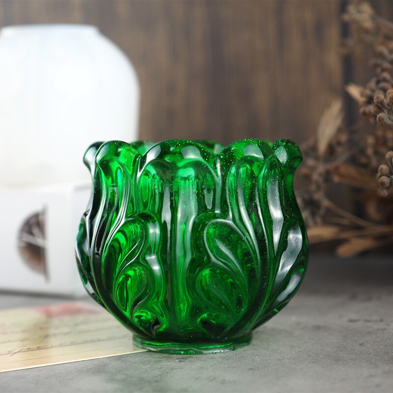 Candle Storage Silicone Mold Big Flower Trinket Dish Blossom Ashtray Mold Floral Large Tray Making Flower Mold Epoxy Resin Craft