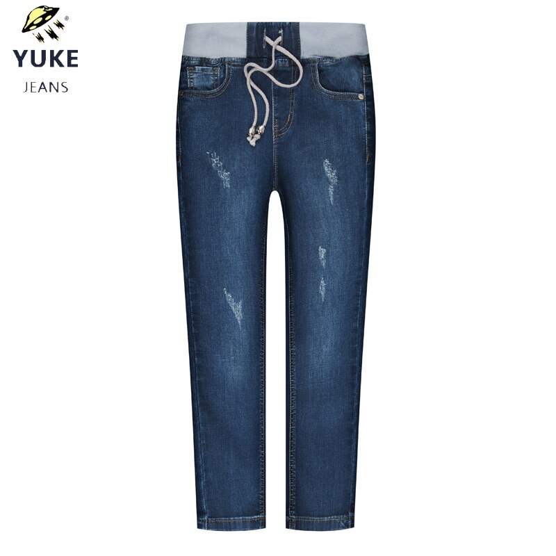 YUKE Boy, Jeans Elastic Band Slim Fit Casual Jeans Men's Stretch Straight Jeans Children's Jeans 1-5 Age M13947: 2T