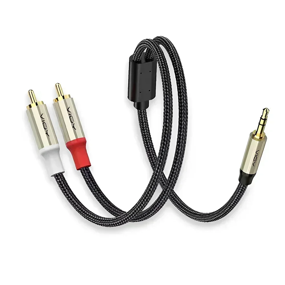 Cable de Audio Rca de 6,35 a 2, macho a macho, Cable de sonido estéreo TRS a Dual Rca de 1/4 pulgadas para amplificador, mezclador de cabeza de subwoofer, Cables equilibrados: Rojo / 3 m