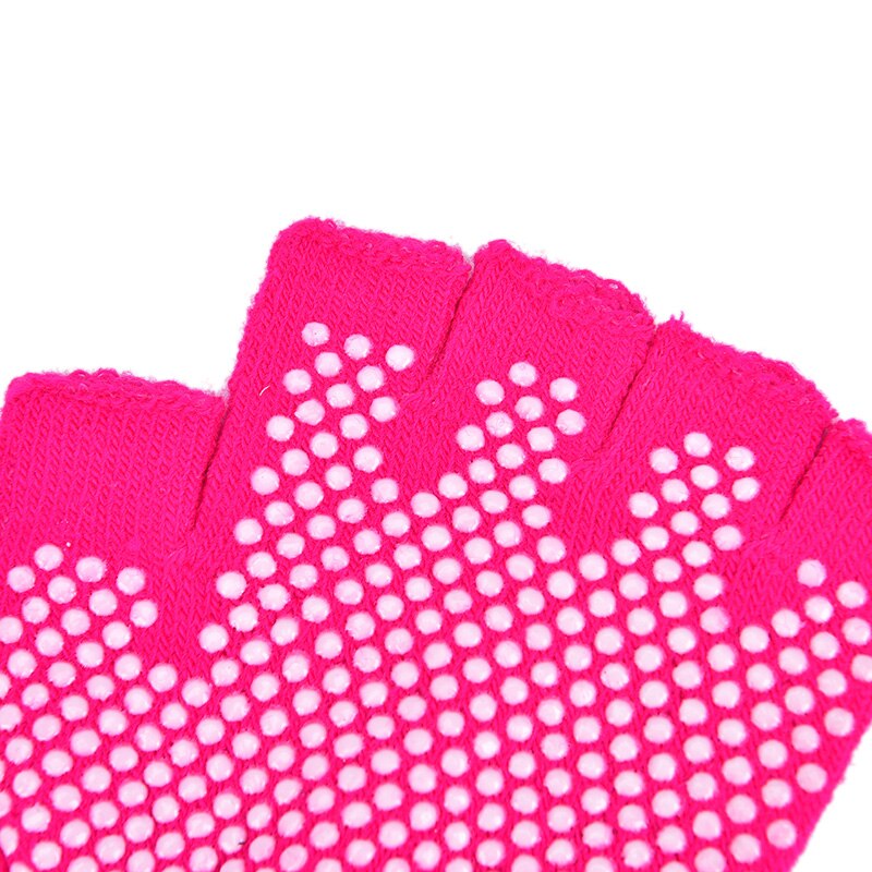 Yoga Gloves Fitness Lady Non-slip Glove Sports Exercise Training Half Fingers Woman acrylic cotton Mittens