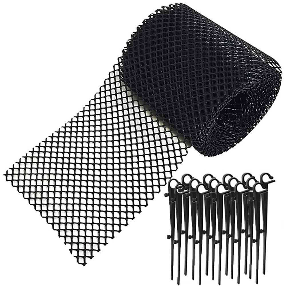 Gardening Supplies Hooks Net Gutter Protector Mesh Prevent Leaves Black Easy Fit Debris With Nail Cloggs Moss Guard