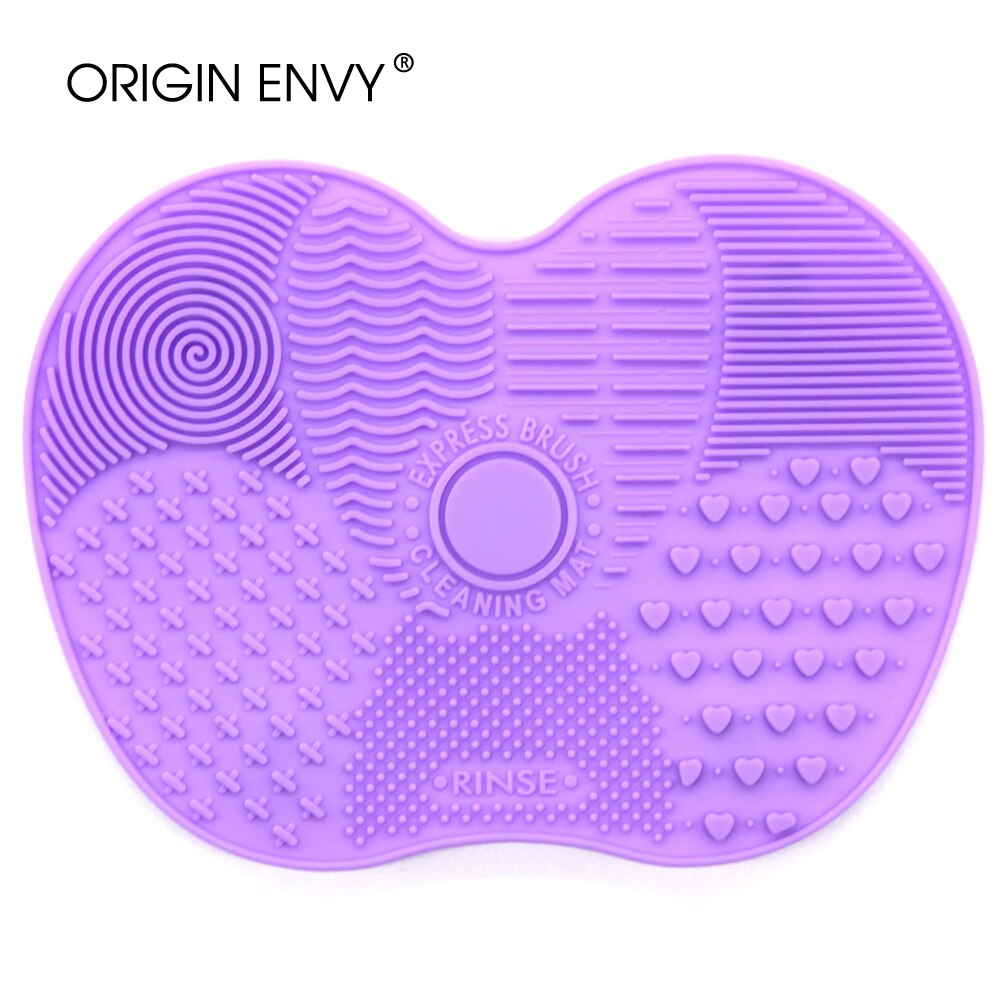 ORIGIN ENVY Makeup Brush Cleaner Pad Make Up Washing Brush Gel Cleaning Mat Hand Tool Foundation Makeup Brush Scrubber Board: Purple