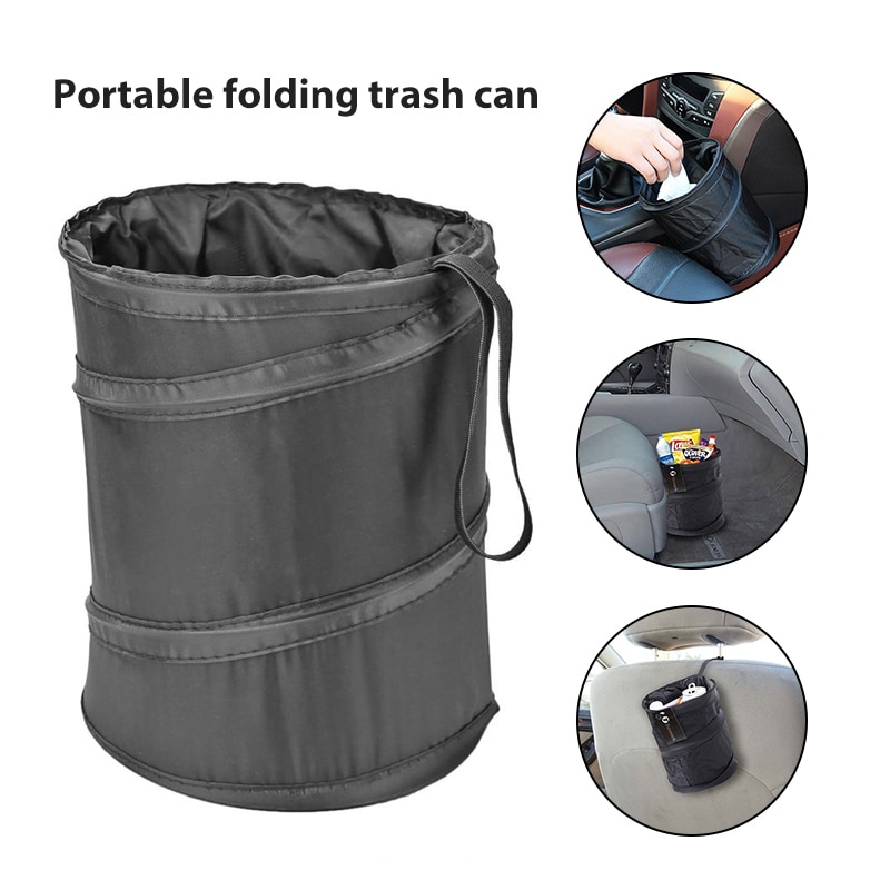 Flexible Car Trash Bin Portable Folding Trash Bin Car Organizer, Storage Bag, Seat Trash Container