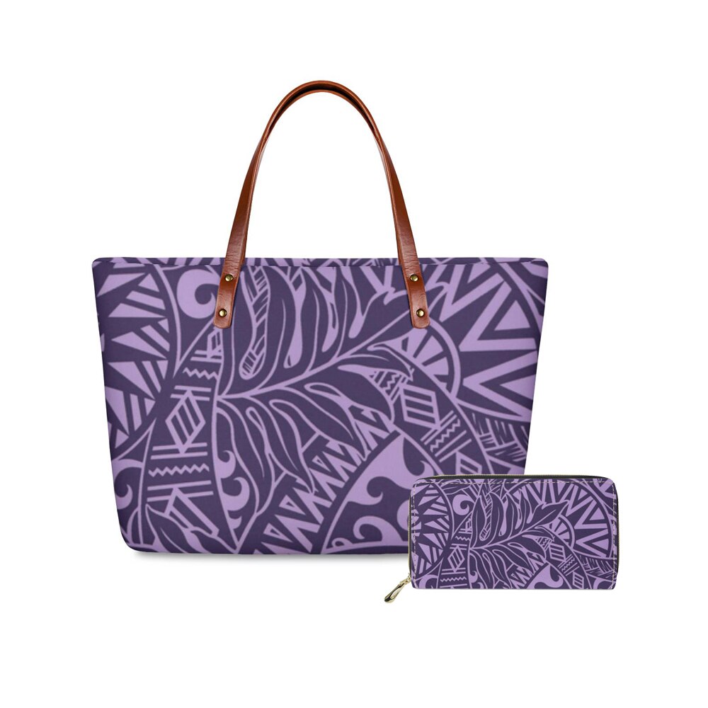 2 pz/set modalità Personalizzata Donne Borse Polinesiana Tradizionale Tribale Del Modello di Lusso di Disegno Borse A Spalla Per La donna Casual Della Borsa Della Borsa