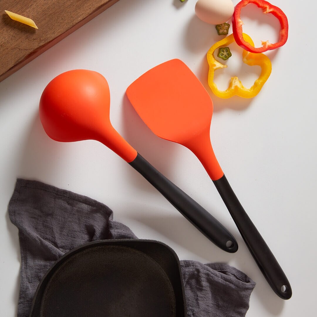 Original Xiaomi Silicone Gel Spoon Spatula Stainless Steel Anti-scalding Anti-skid Handle Kitchen Cooking Tools Utensils Smart