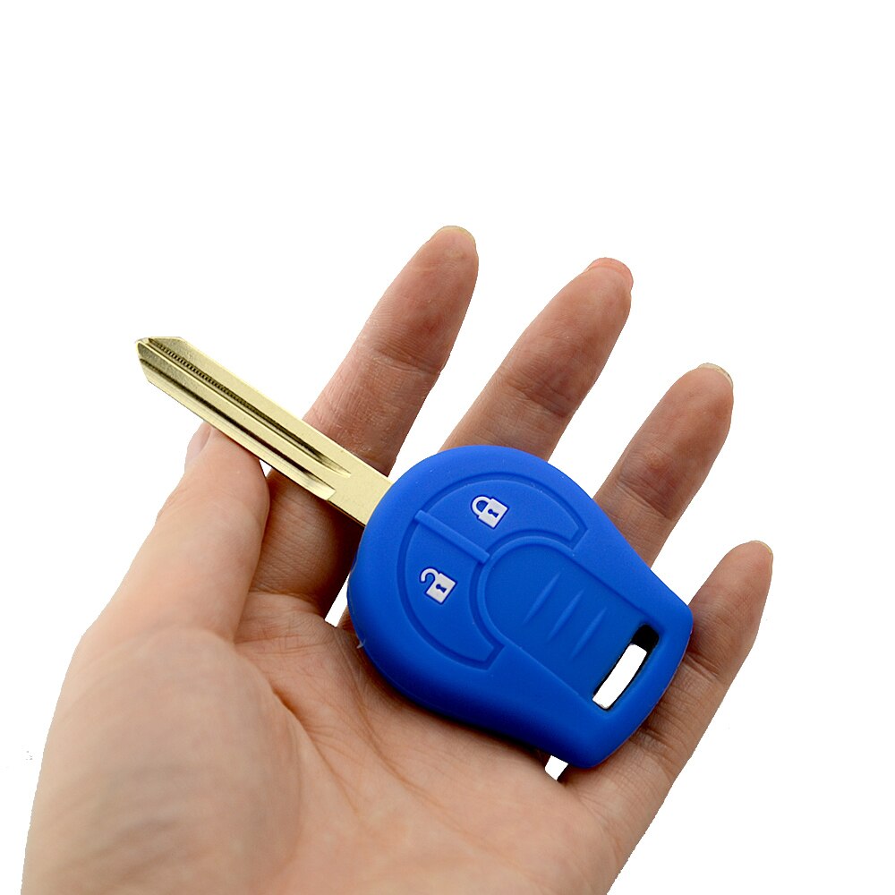 Okeytech afstandsbediening autosleutel siliconen hoesje voor nissan juke micra qashqai march tiida 2 knoppen rubberen beschermhoes