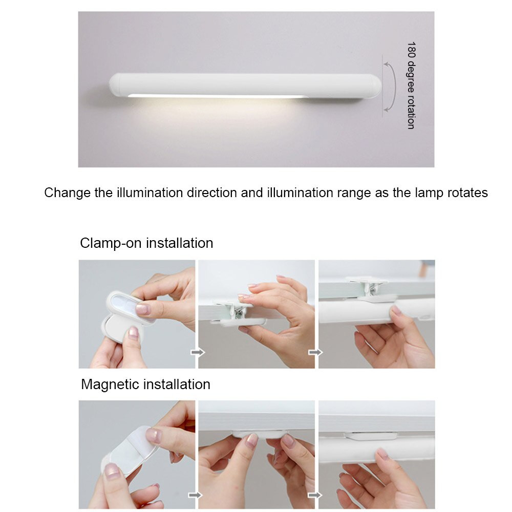 LED Strip Mirror Light Makeup Vanity Light Clamp Table Lamp Eye-protect Desk Lamp Brightness Night Lights Cabinet Bulb