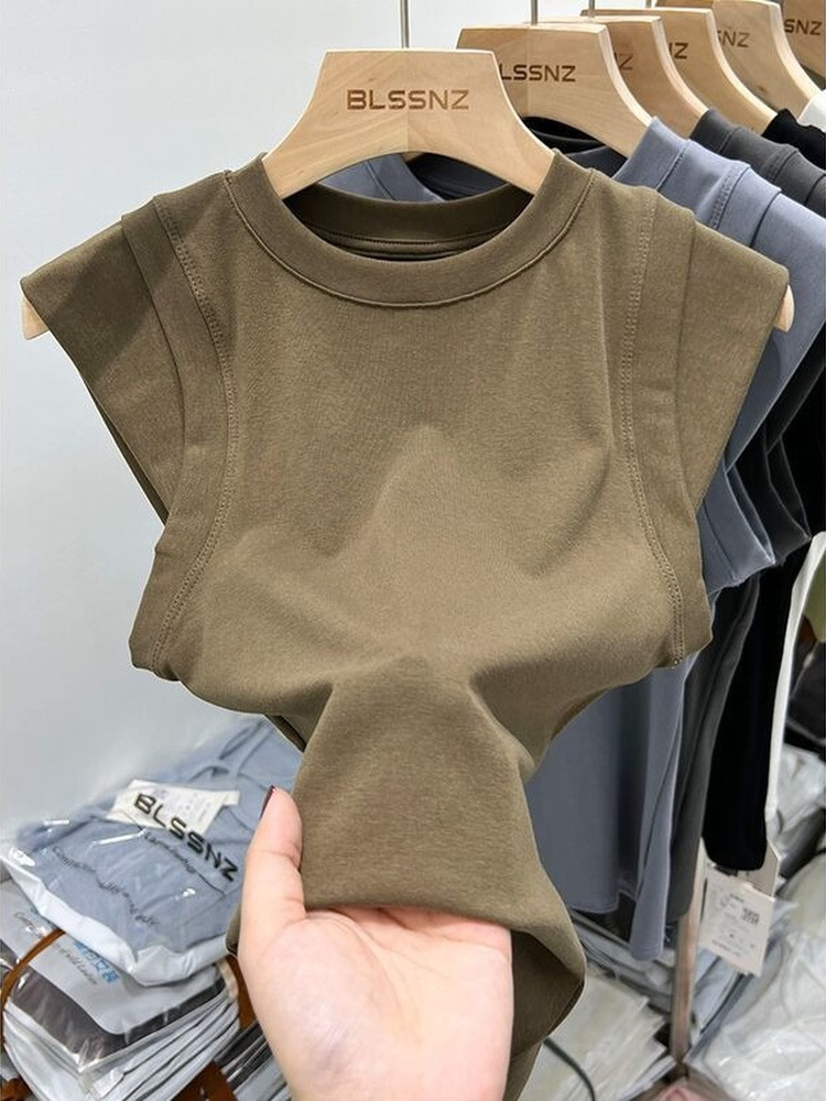 Camiseta de verano para mujer, ropa para niña, Tops ajustados de algodón, Top corto de manga larga para mujer, camiseta Sexy Canale Y2k
