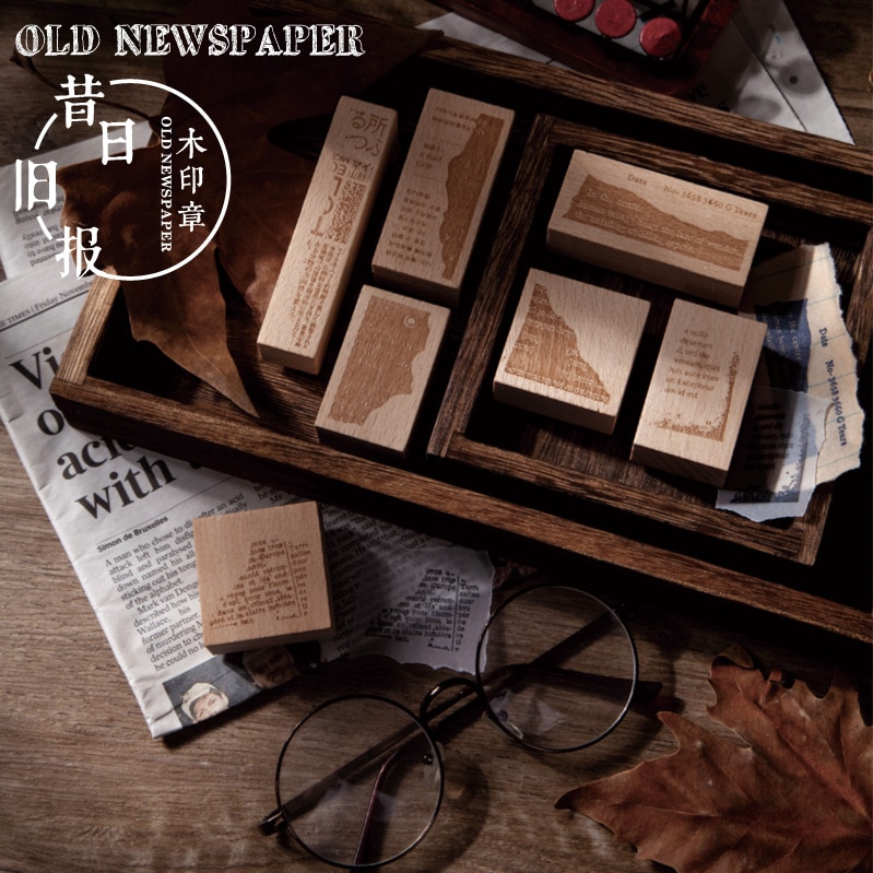 1 st vintage gamla tidningsserie bokstäver dekorationsstämpel trä gummistämplar scrapbooking brevpapper diy hantverk standard stämpel