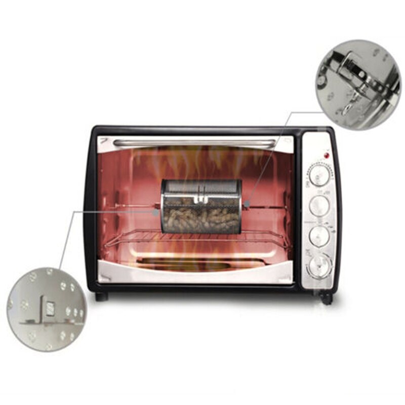 Stainless steel BBQ Grill Oven Rotated Roaster Drum Peanut Coffee Bean Basket Kitchen Dining For Home